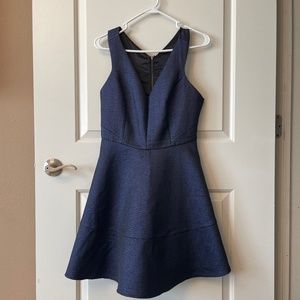 Express navy blue textured dress